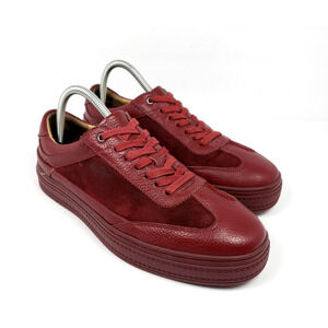 Marc Nolan Captain Mens Size 7 Red Leather Suede Casual Low Sneaker Shoes